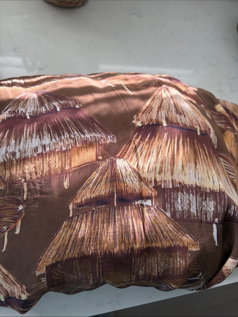 FARM Rio Malocas Brown & Tan Botanical-Print Long-Sleeve Maxi Dress nwot - Picture 14 of 17